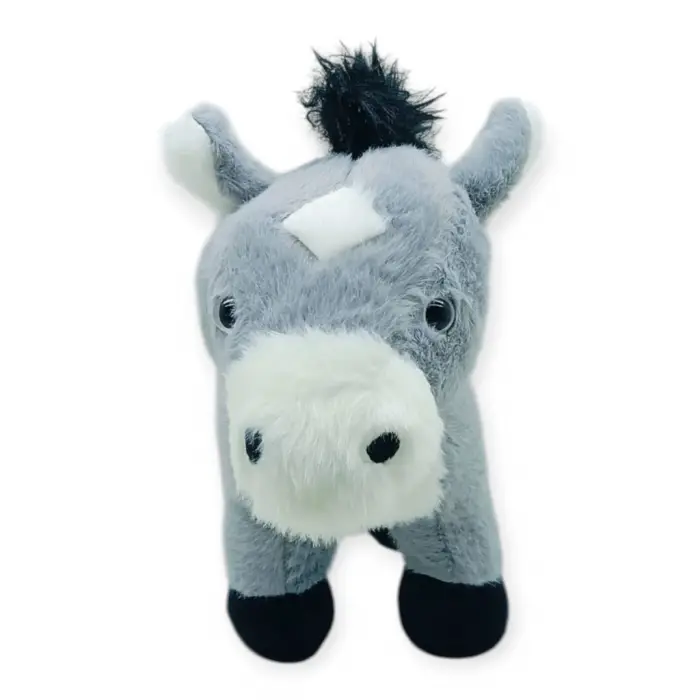 Peluş Hayvanlar Sesli 30 cm At - Gri - 1 ADET