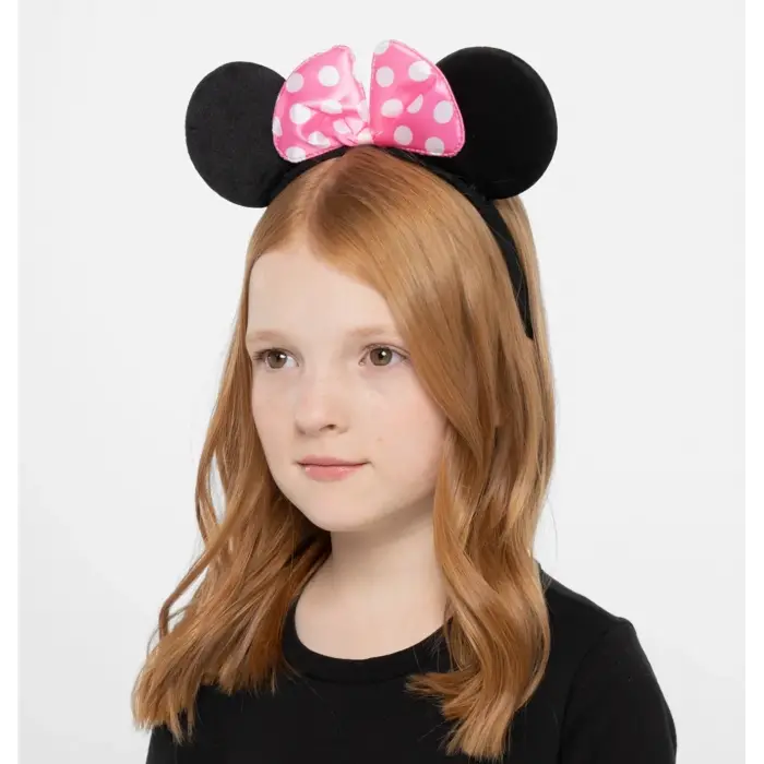 Pembe Fiyonklu Minnie Mouse Tacı Mini Kulak Bx40