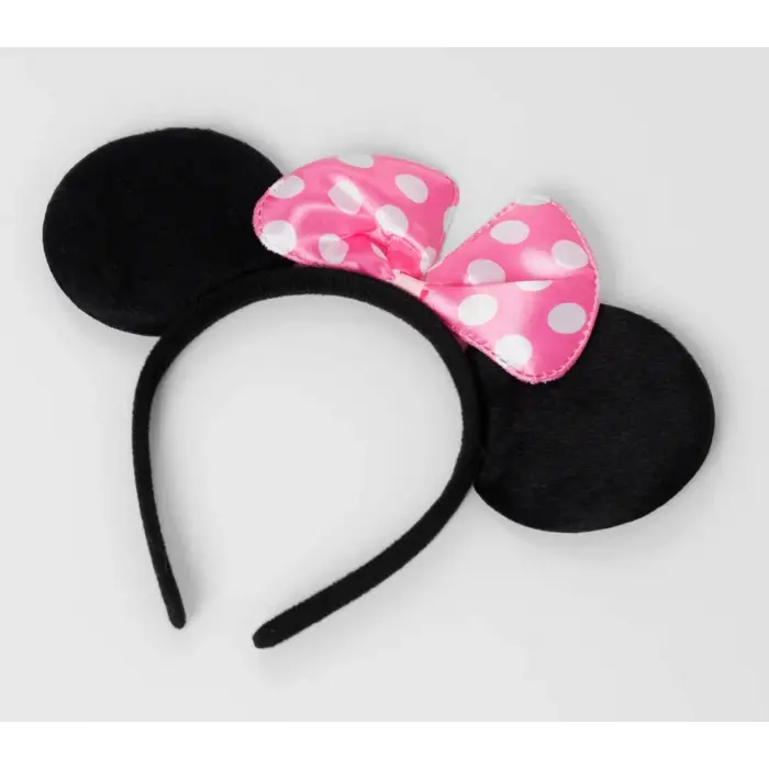 Pembe Fiyonklu Minnie Mouse Tacı Mini Kulak Bx40