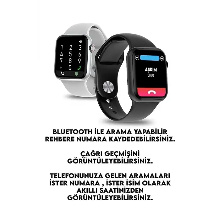 Pembe Metalik Kasa ve Siyah Silikon Kordonlu, Sesli Görüşme Özellikli Akıllı Saat
