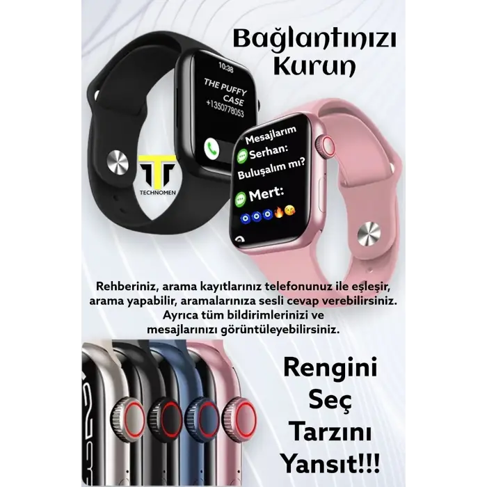 Pembe Silikon Kordonlu, Nabız ve Uyku Takibi Yapabilen, Suya Dayanıklı Akıllı Saat