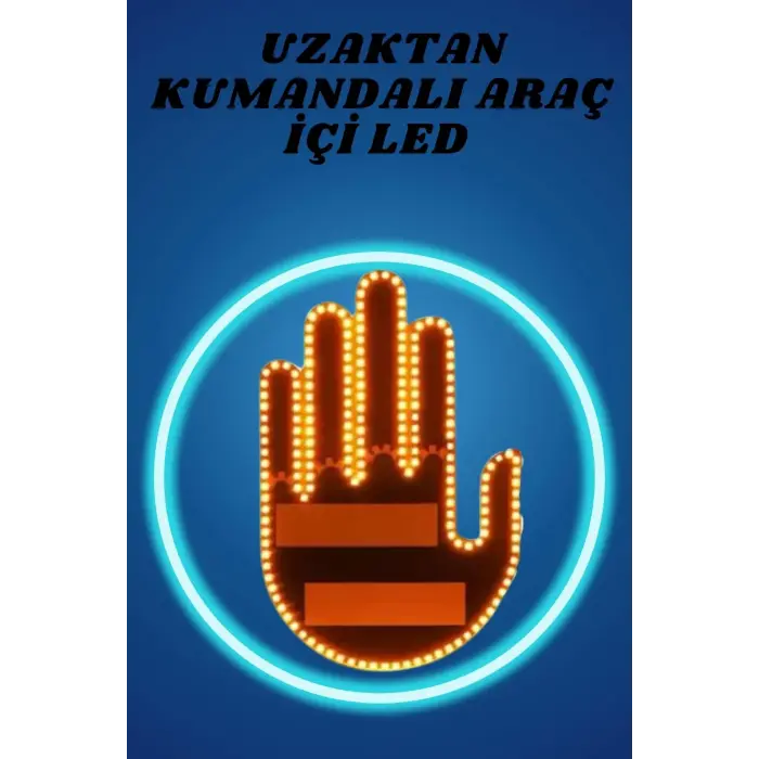 Pilli Led Işık Araç Camı İçin Uzaktan Kumandalı El Simgesi