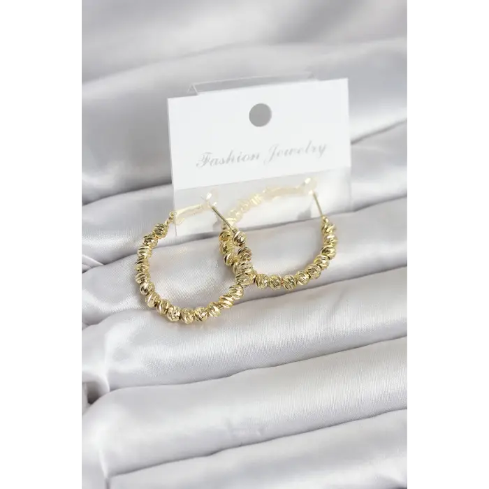 Pirinç Gold Renk Dorika Halka Kadın Küpe