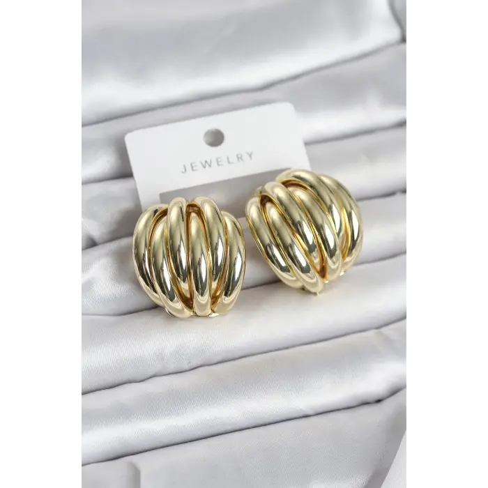 Pirinç Gold Renk Vintage Kadın Küpe