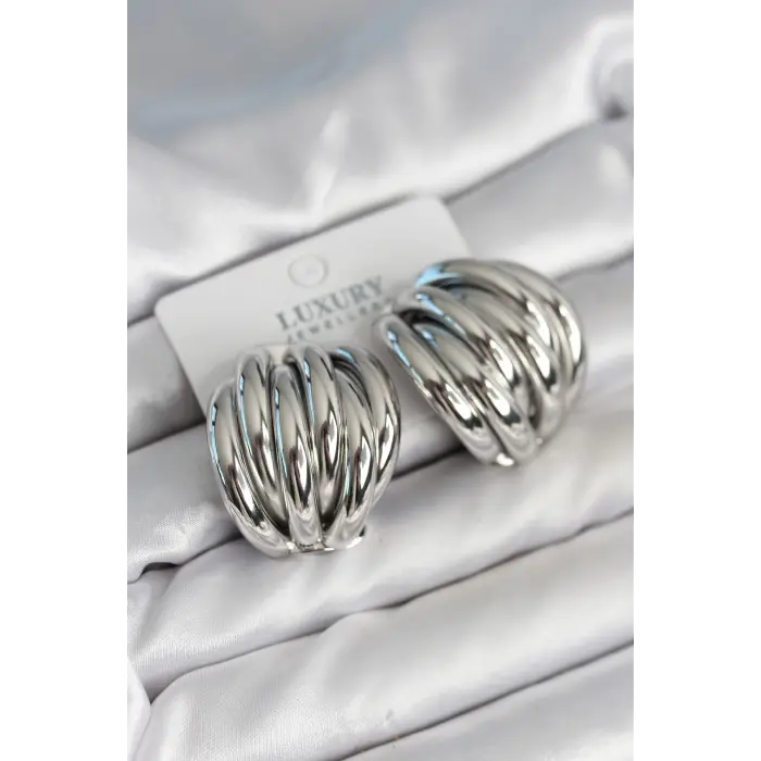 Pirinç Gümüş Renk Vintage Kadın Küpe