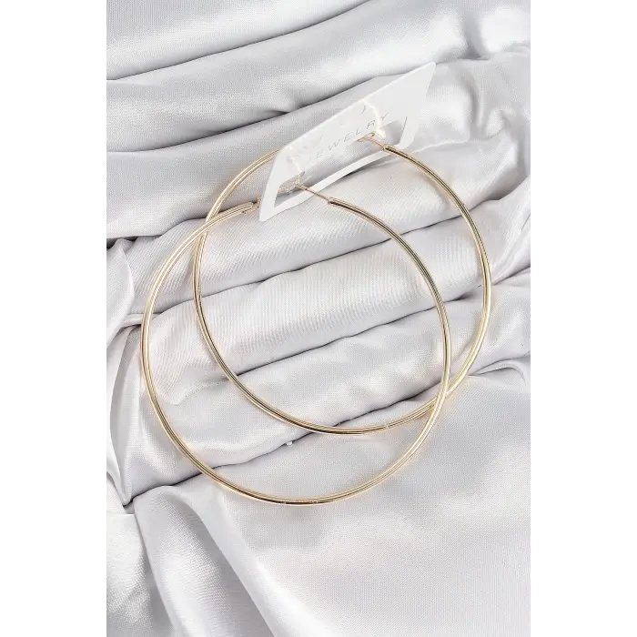 Pirinç Halka Model Gold Renk Kadın Küpe