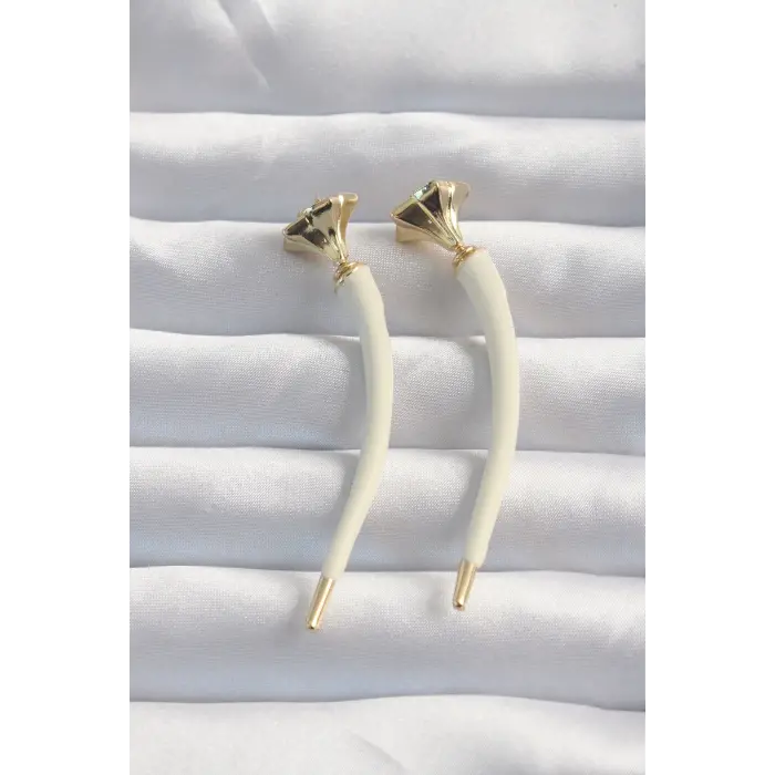 Pirinç Krem Renk Botega Küpe 5886