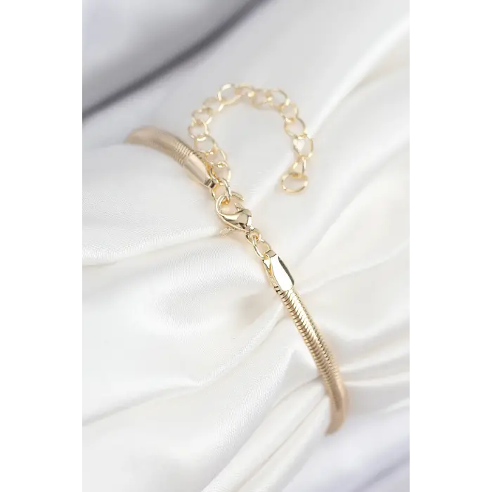 Pirinç Zirkon Taşlı Yonca Model Gold Renk Kadın Bileklik 5886