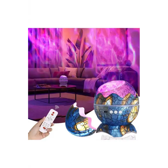 Plastik gövdeli mavi gece lambası, elektrikli, bluetooth hoparlörlü, 10 x 15 cm - 10 x 15 Boyut/Ebat