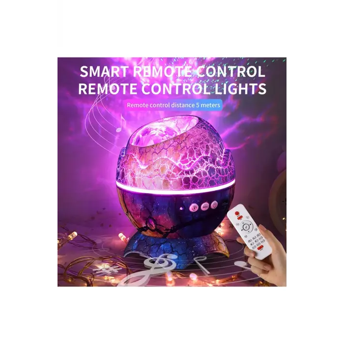 Plastik gövdeli mavi gece lambası, elektrikli, bluetooth hoparlörlü, 10 x 15 cm - 10 x 15 Boyut/Ebat