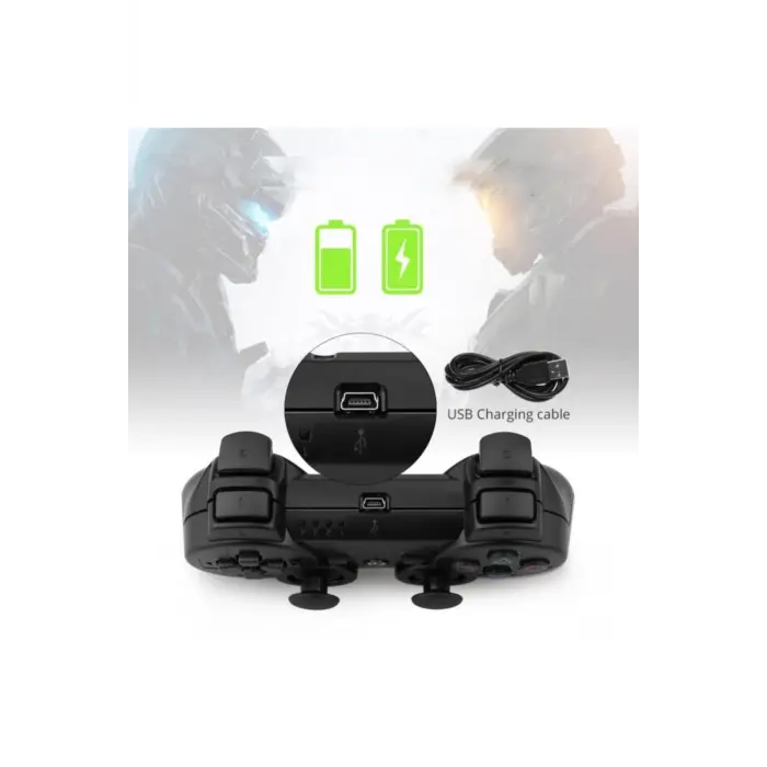 Playstation 3 uyumlu siyah bluetooth joystick, kablosuz bağlantı, 2 yıl garantili
