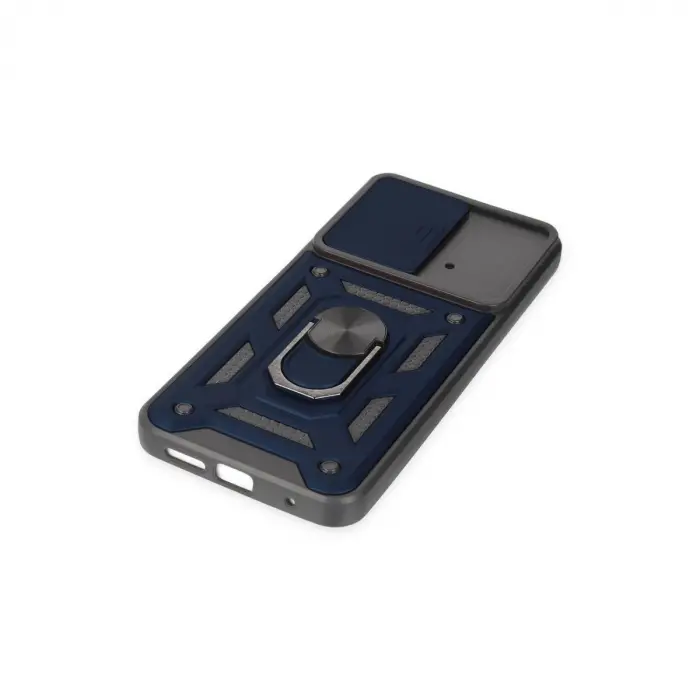 Po M4 Pro 4g Kılıf Pars Lens Yüzüklü  - Lacivert