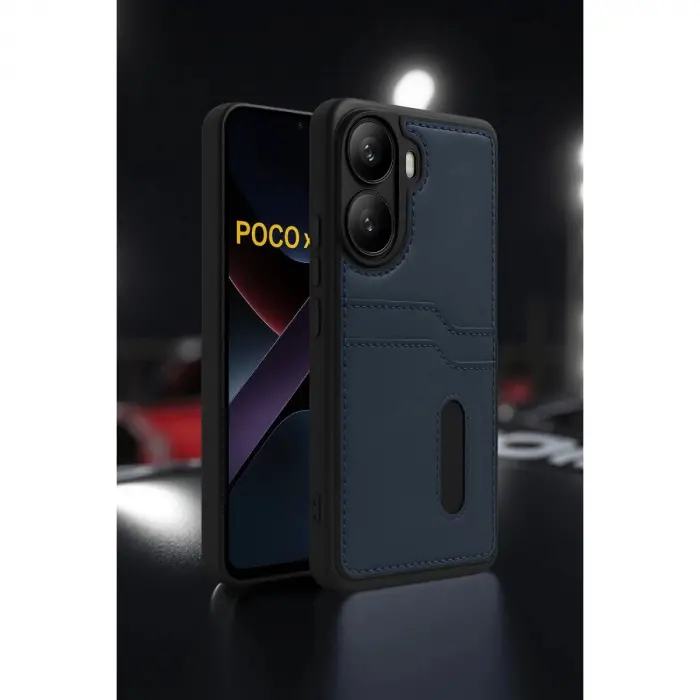 Po X7 Pro Kılıf Sara Kartvizitli Deri Kılıf - Taba