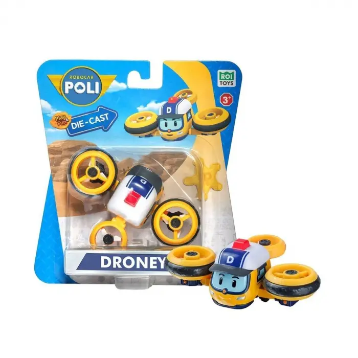 POLI/MRT-617 Robar Poli Metal Araç Karakter Figürler Asorti