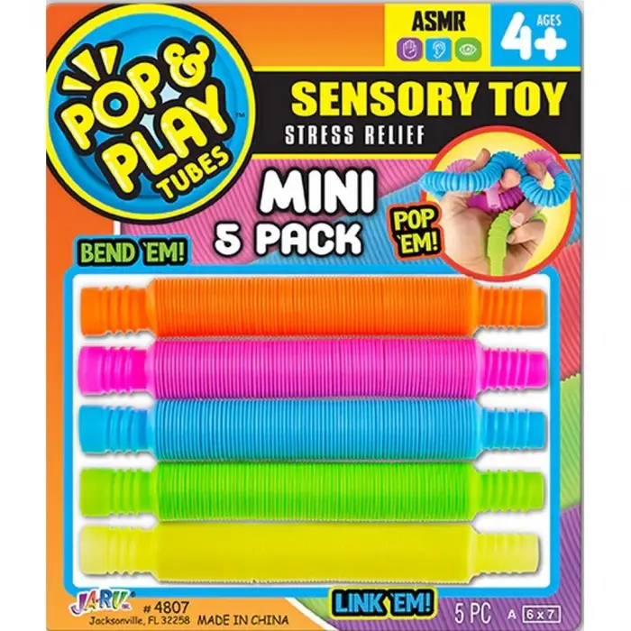 Pop  Play Tubes Duyusal Stres Oyuncağı Mini 5li