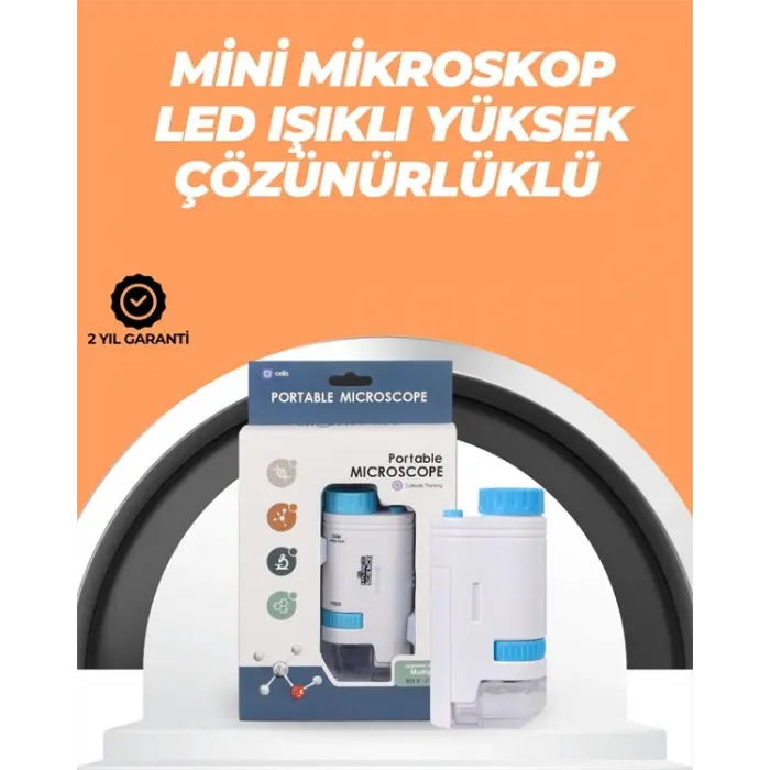 Portatif El Mikroskop – LED Işıklı, Aynı Anda Net Odaklama