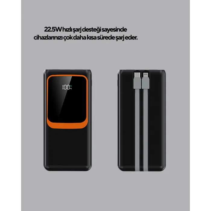 Powerbank 20000 mAh Yüksek Kapasiteli ve 22.5W Hızlı Şarj Destekli