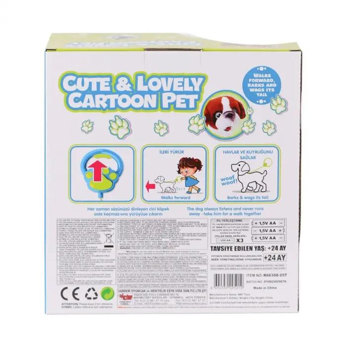 PR66308-25T Tasmalı Yürüyen Peluş Fransız Köpeği