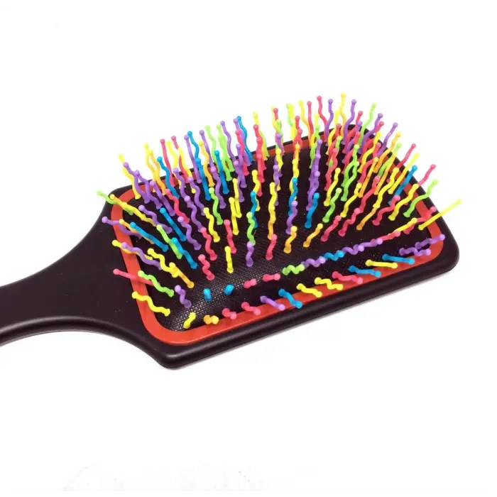 Pratik Renkli Uçlu Plastik Saç Fırçası Tarağı Ergonomik Tarak Bx40