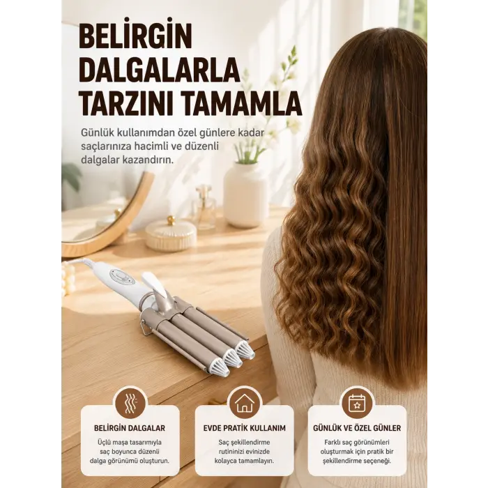 Profesyonel Kullanıma Uygun Bukle Maşası Yeni Nesil