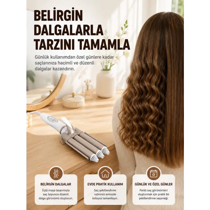 Profesyonel Kullanıma Uygun Bukle Maşası Yeni Nesil