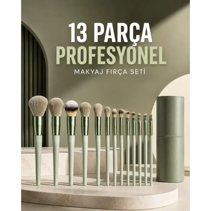 Profesyonel Makyaj Fırça Seti 13 Parça Yumuşak Kıllı Fırça Seti Far Fırçası