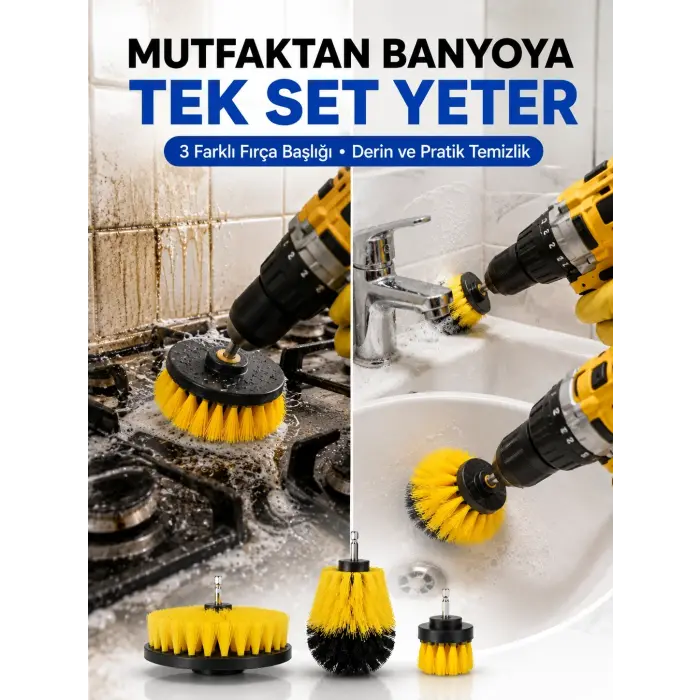 Profesyonel Matkap Ucu Temizlik Fırçası 3’lü Set