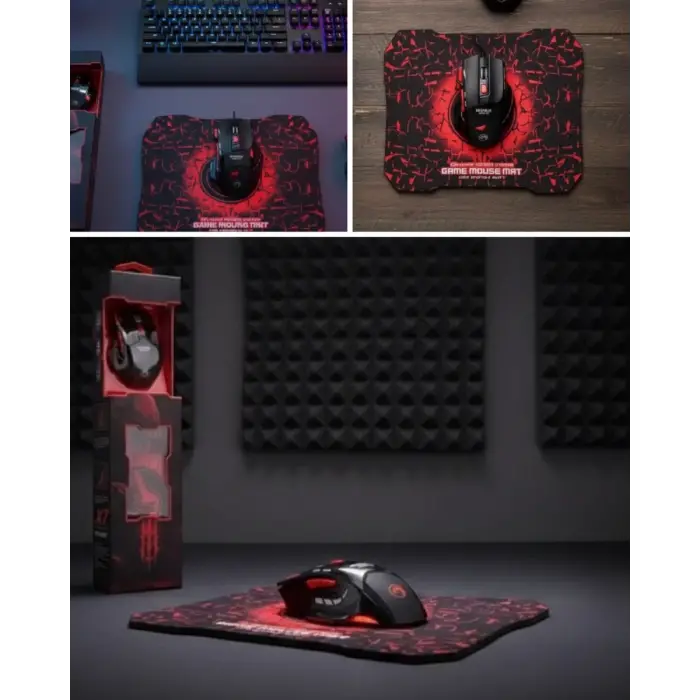 Profesyonel Oyuncu Mouse Seti Dokuma USB Kablolu RGB Aydınlatmalı