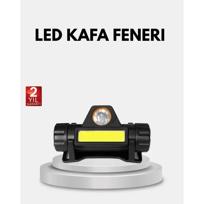 Profesyonel Şarjlı LED Kafa Lambası – Uzun Mesafe + Ortam Aydınlatması