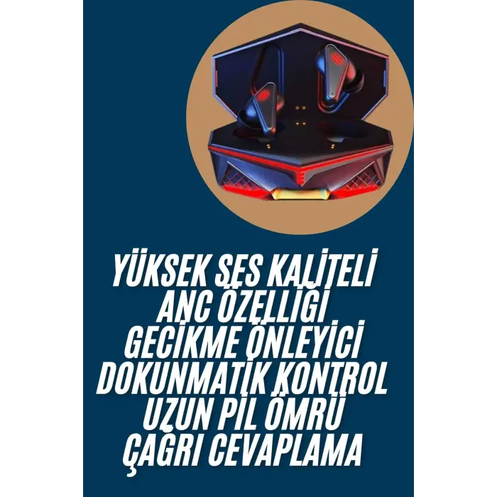 Profesyonel TWS Işıklı Kablosuz Bluetooth Kulaklık Oyuncu Kulaklığı Yeni Nesil