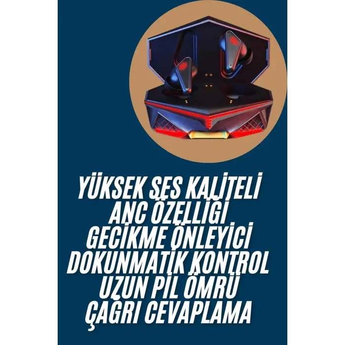 Profesyonel TWS Işıklı Kablosuz Bluetooth Kulaklık Oyuncu Kulaklığı Yeni Nesil