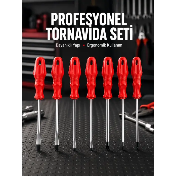 Profesyonel ve Günlük Kullanıma Uygun 7li Tornavida Seti