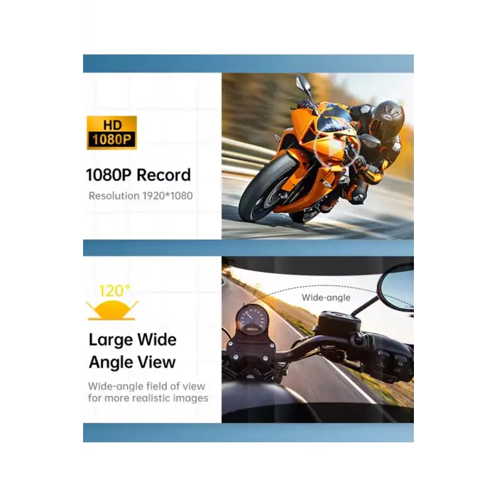 Q29 Motosiklet Kask Bluetooth Kulaklık Eşleşmeli 1080p Kamera Geniş Açı Su Geçirmez Intercom