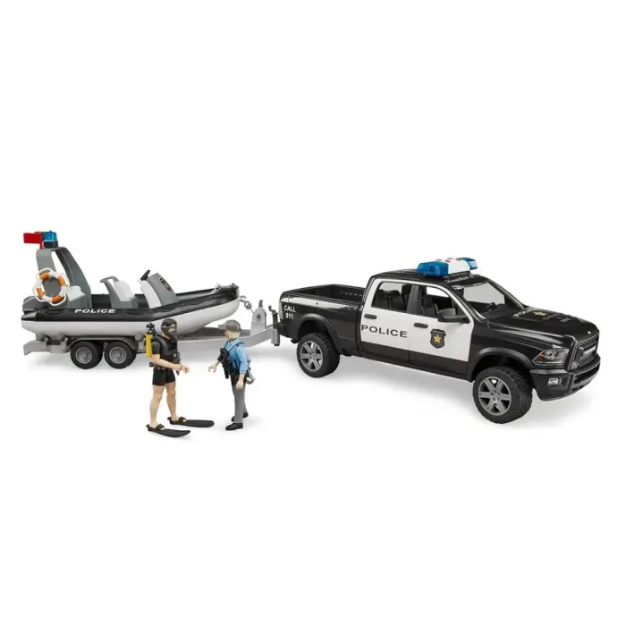 Ram 2500 Polis Aracı,Römork,Zodyak, 2 Figür Ve Aksesuarlar