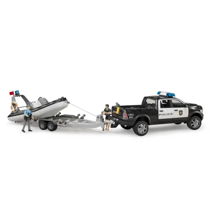 Ram 2500 Polis Aracı,Römork,Zodyak, 2 Figür Ve Aksesuarlar