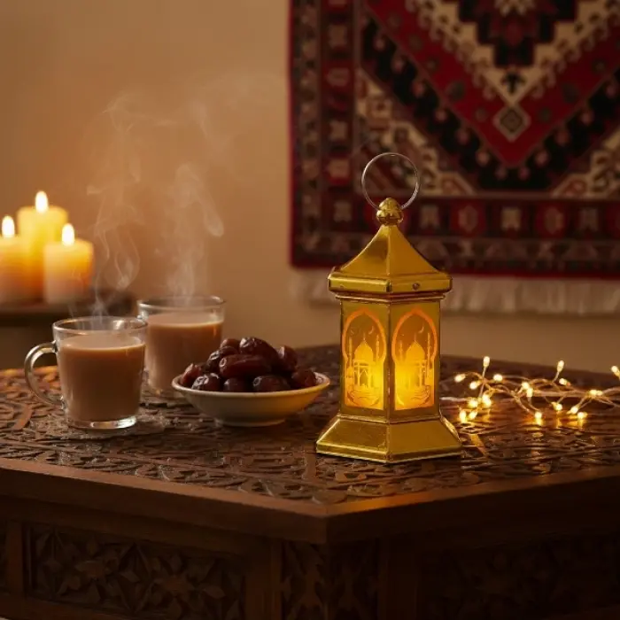 Ramazan Temalı Altıgen Kubbe LED Lamba