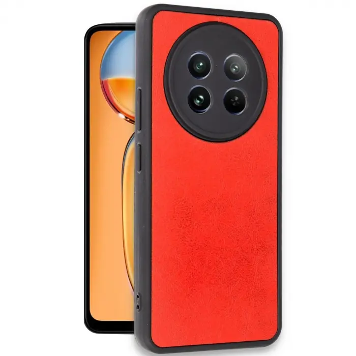 Realme 12 5g Kılıf Aras Deri Kapak - Kırmızı