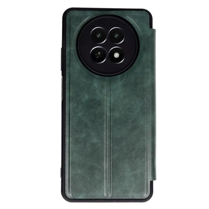 Realme 12 5g Kılıf Flip Cover - Koyu Yeşil