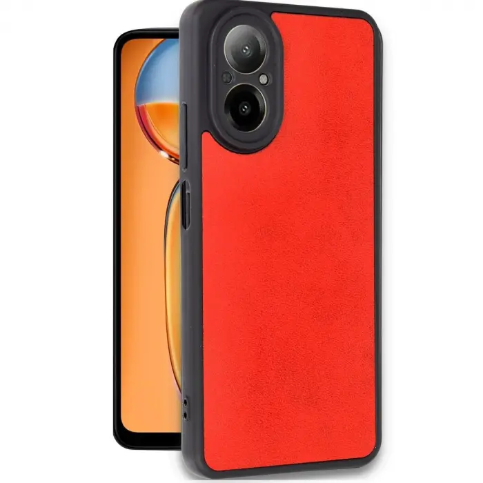 Realme 12 Lite Kılıf Aras Deri Kapak - Kırmızı