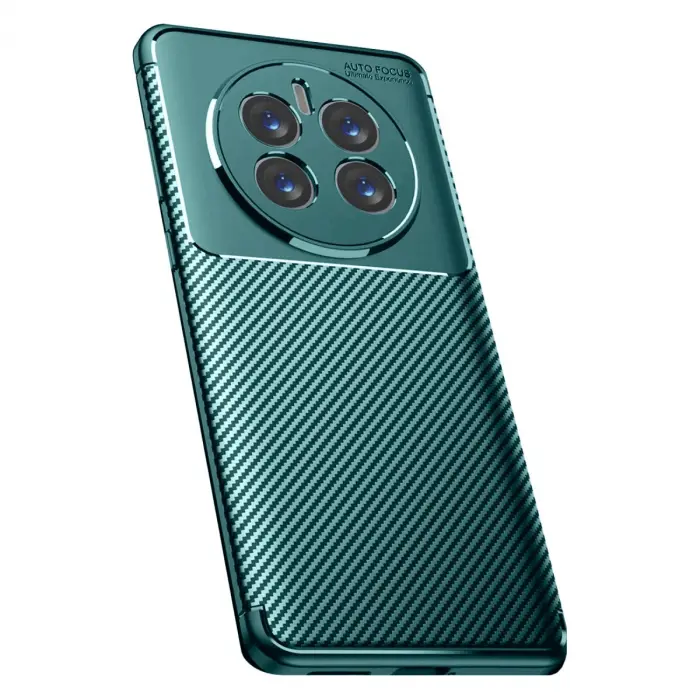 Realme 12 Pro Plus Kılıf Auto Focus Karbon Kapak - Koyu Yeşil