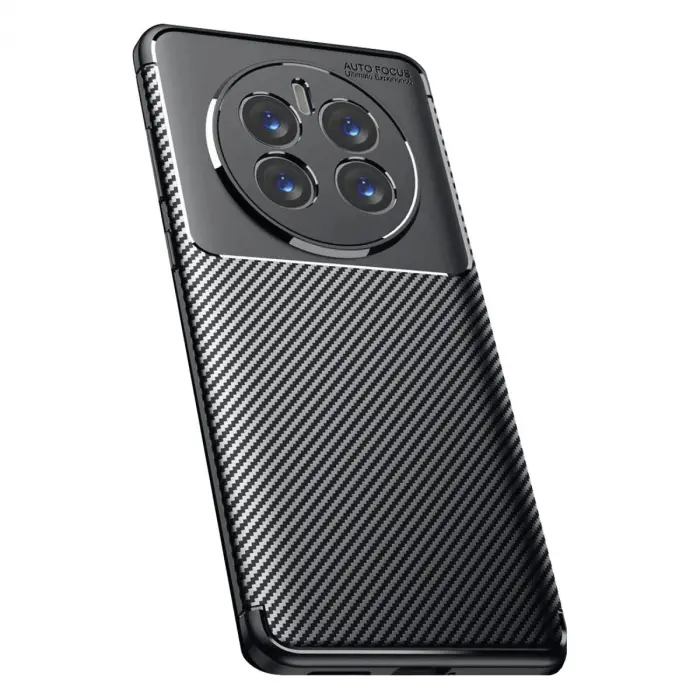 Realme 12 Pro Plus Kılıf Auto Focus Karbon Kapak - Siyah