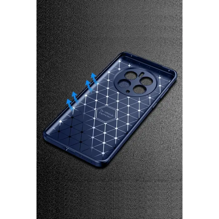 Realme 12 Pro Plus Kılıf Auto Fus Karbon Kapak - Lacivert