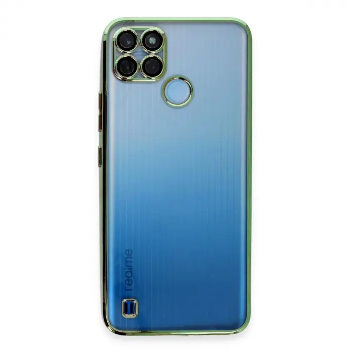 Realme C25y Kılıf  Lensli  - Yeşil