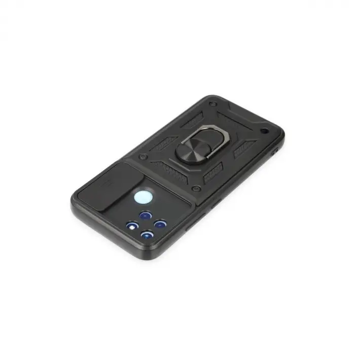 Realme C25y Kılıf Pars Lens Yüzüklü  - Siyah