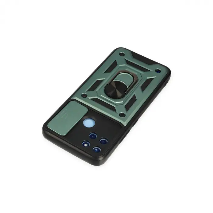 Realme C25y Kılıf Pars Lens Yüzüklü  - Yeşil