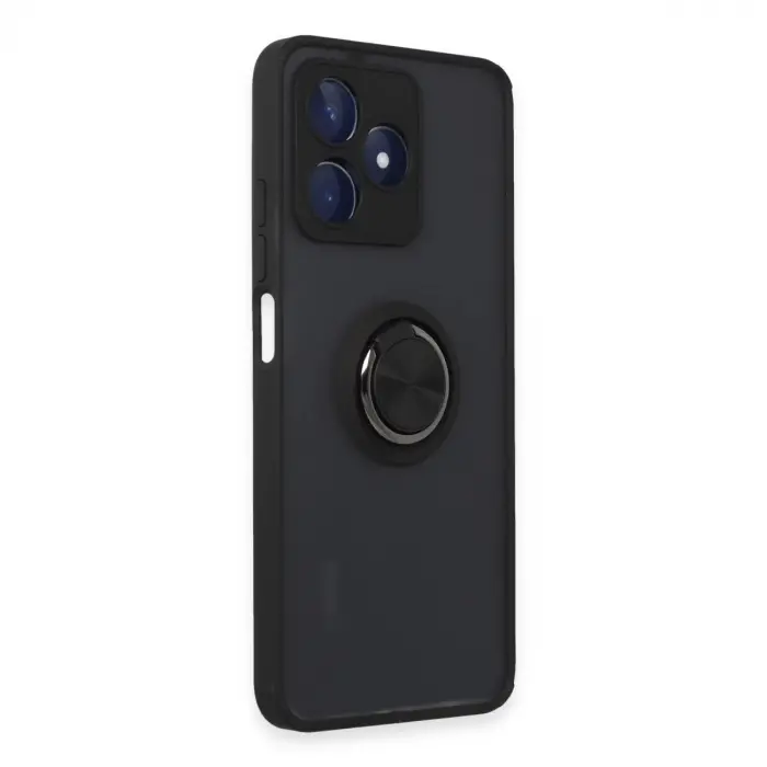 Realme C53 Kılıf Montreal Yüzüklü  Kapak - Siyah