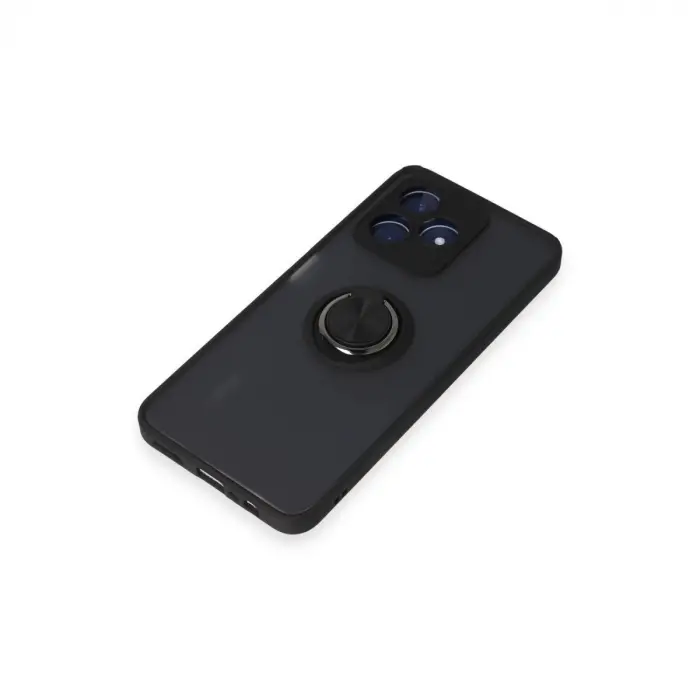 Realme C53 Kılıf Montreal Yüzüklü  Kapak - Siyah