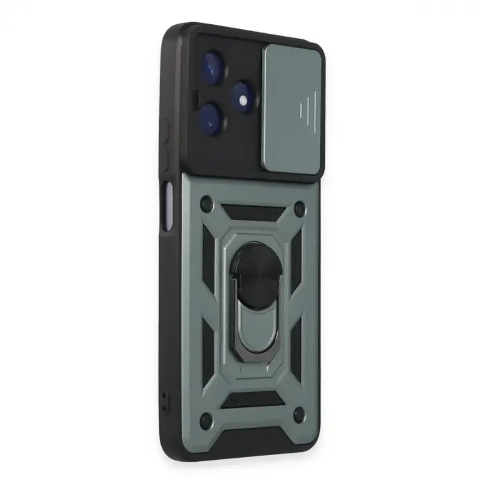 Realme C53 Kılıf Pars Lens Yüzüklü  - Yeşil