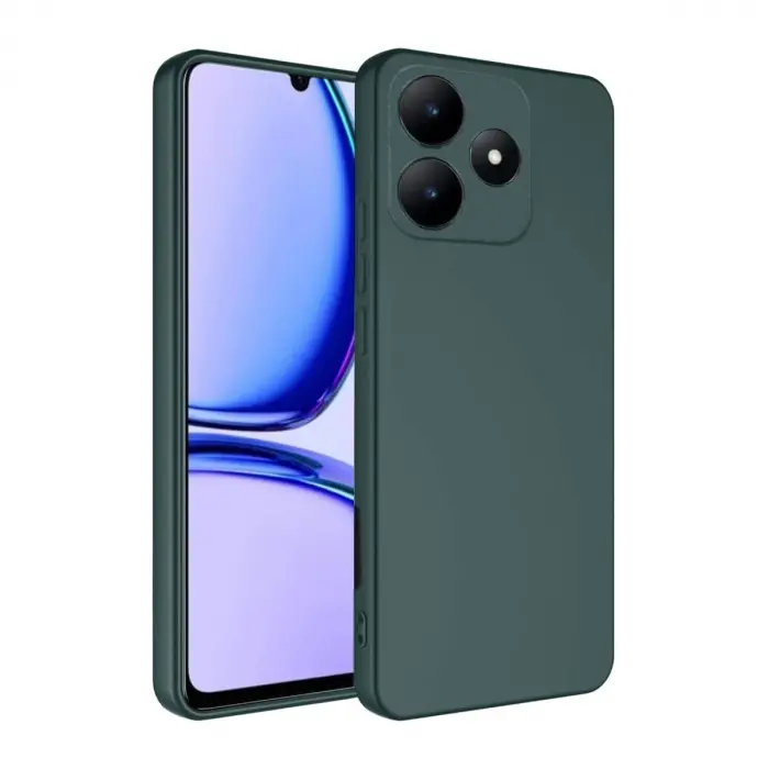 Realme C61 Kılıf First Silikon - Koyu Yeşil