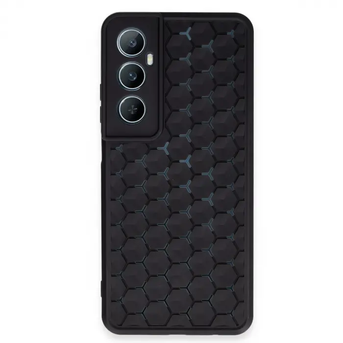 Realme C65 Kılıf Petek Silikon Kapak - Siyah